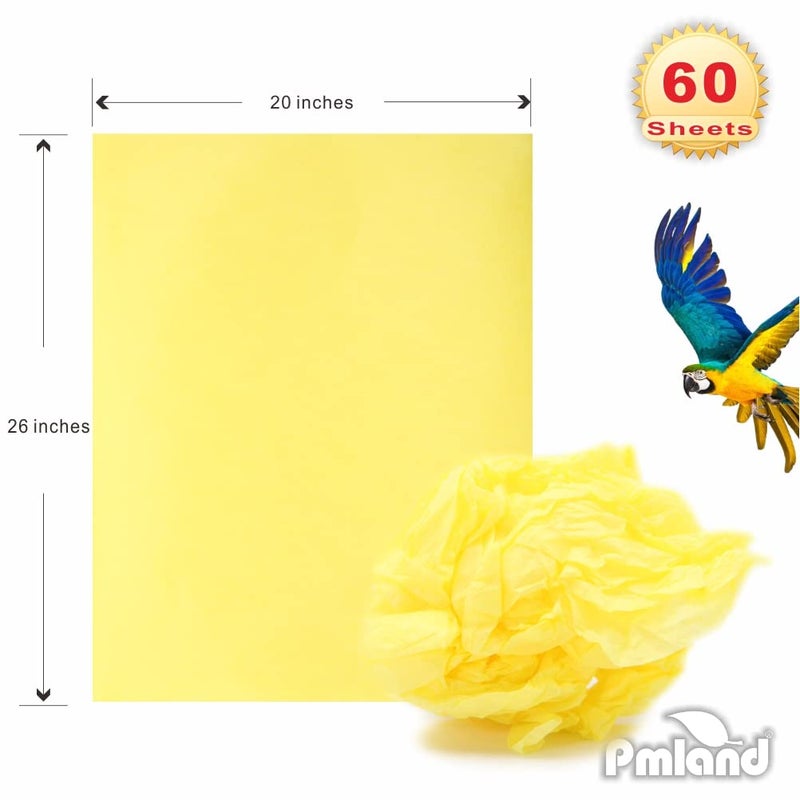 PMLAND Yellow Tissue Paper 26 x 20 Inches â€“ 60 Sheets Large Size Wrapping Paper Bigger Than Standard 14 x 20 for Gift Wrap Bags Boxes Crafts and Decorations - Image 4
